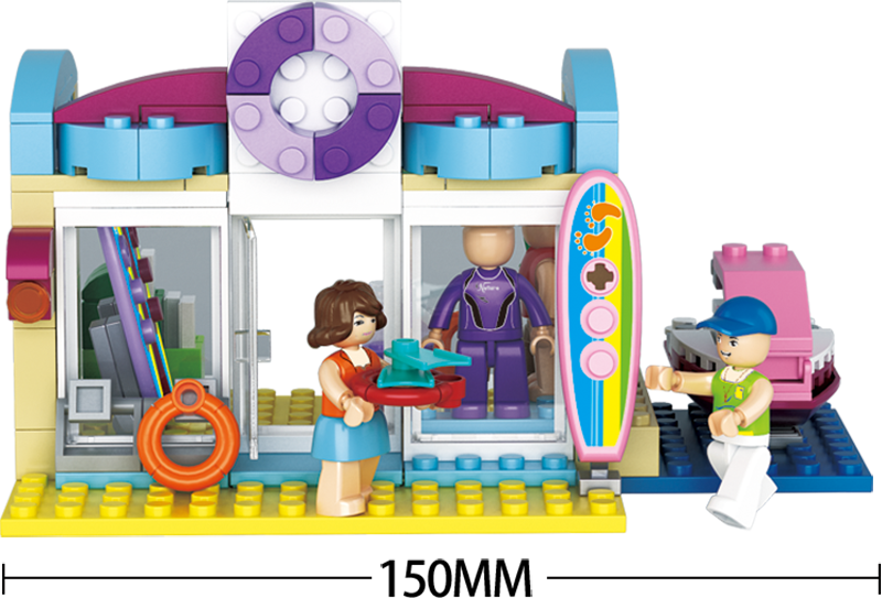 Juego bloques construcción Girl´s Dream Tienda de Playa 180 pzas - Sluban 0603