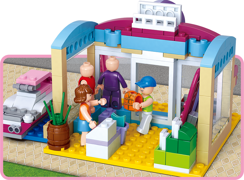 Juego bloques construcción Girl´s Dream Tienda de Playa 180 pzas - Sluban 0603