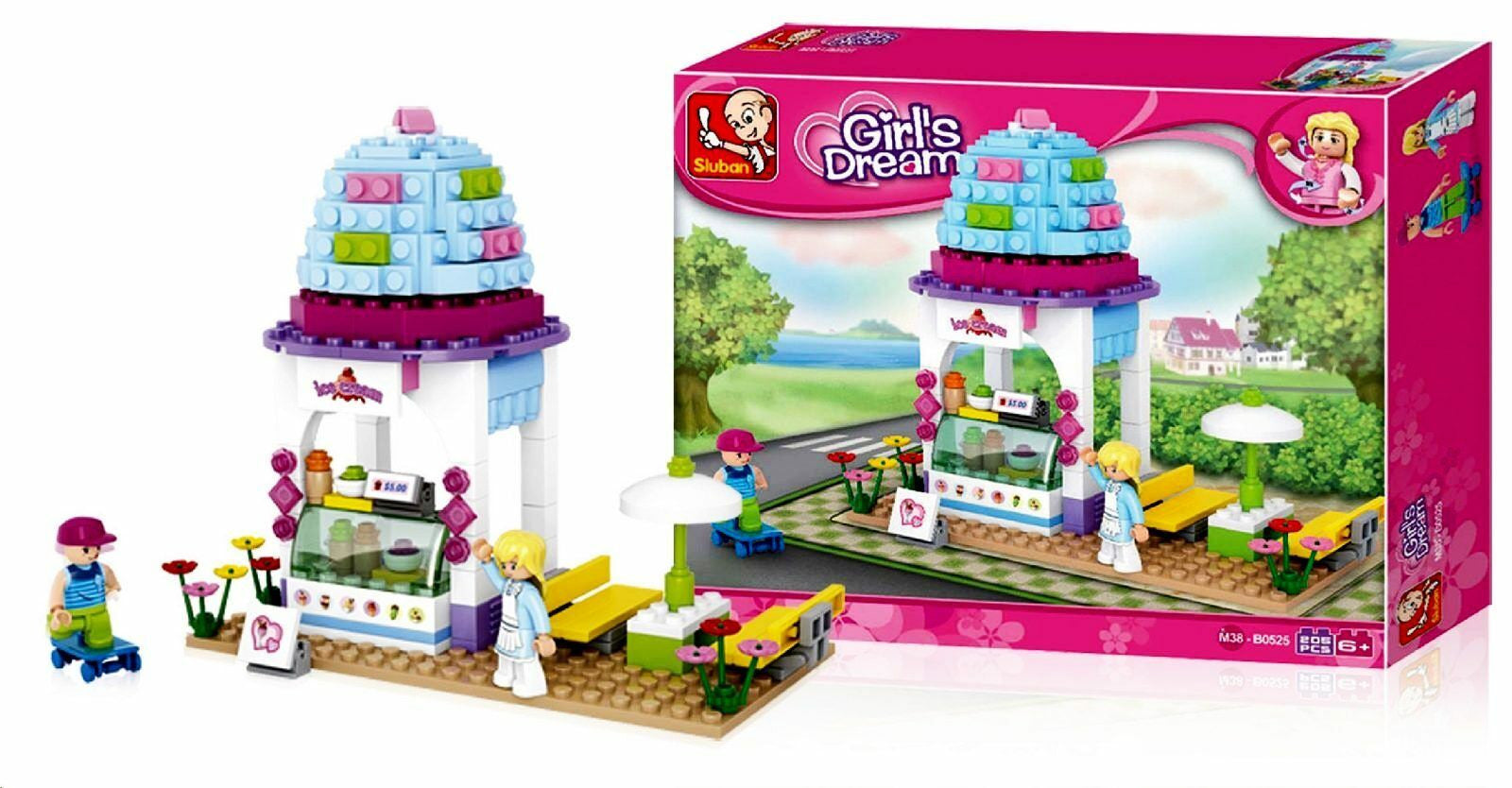 Juego bloques construcción Girl´s Dream Heladería 205 pzas - Sluban 0525
