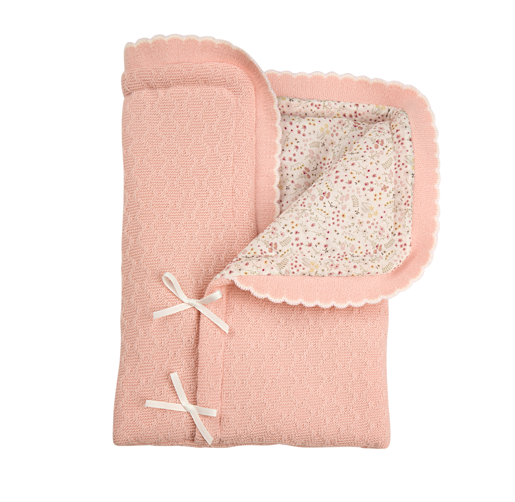 Weighted doll Elegance 35cm Babyto pink flowers with blanket - Arias 60727