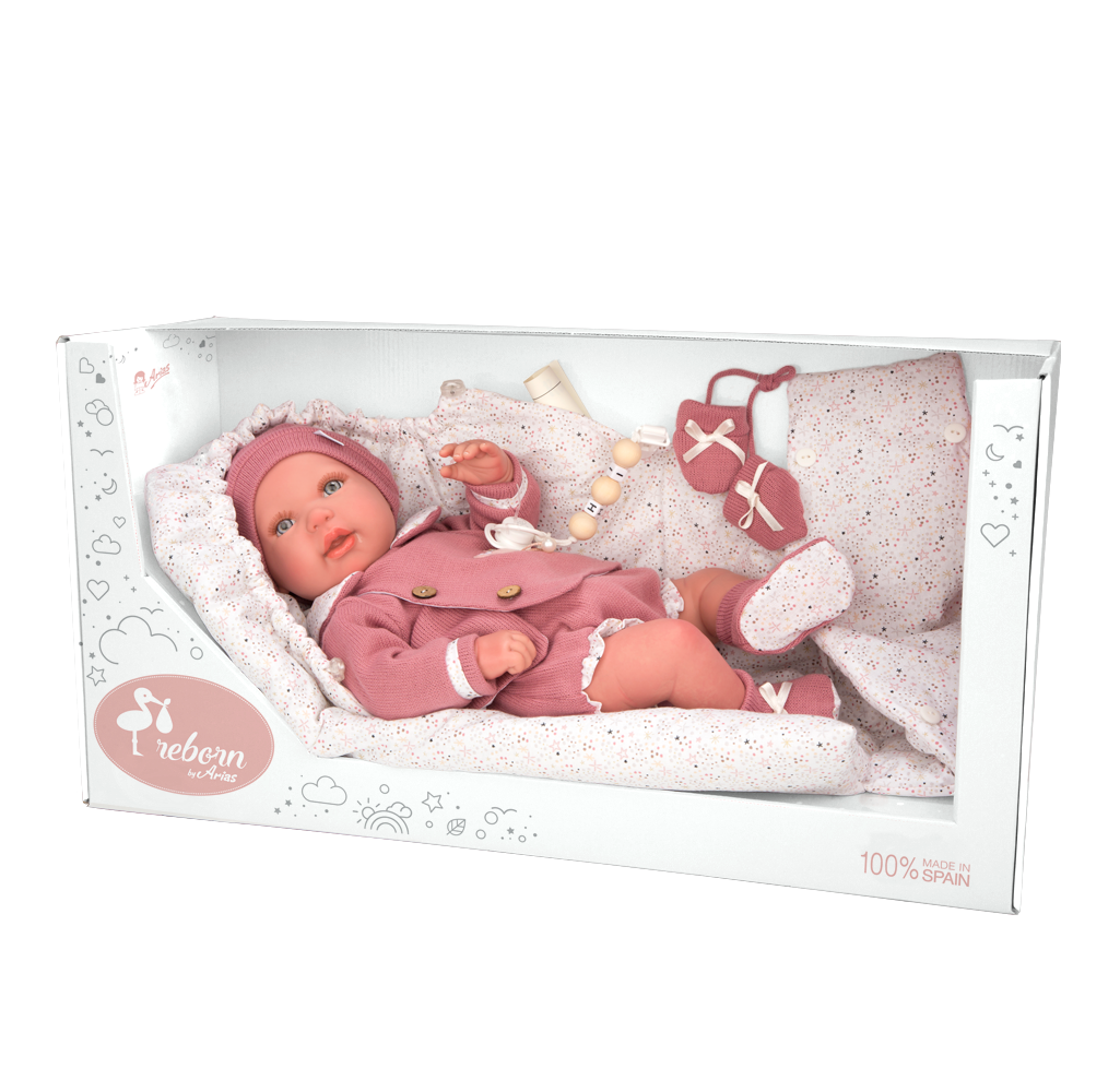 Bebé Reborn 45 cm Mia con saco de dormir - Arias 98115