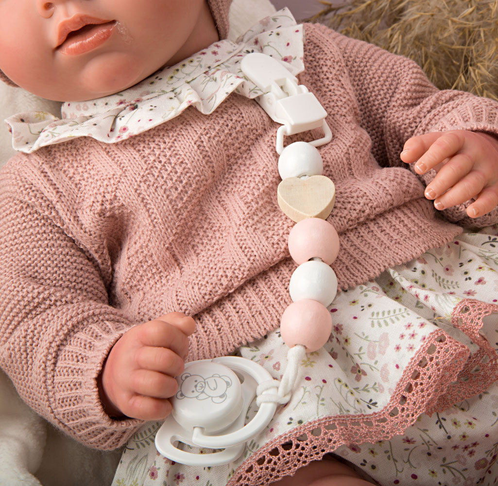 Bebé Reborn 40 cm Abril rosa con manta - Arias 98144