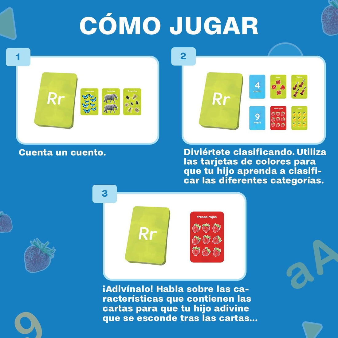 Juego de cartas : letras , números , formas y colores - Ludilo