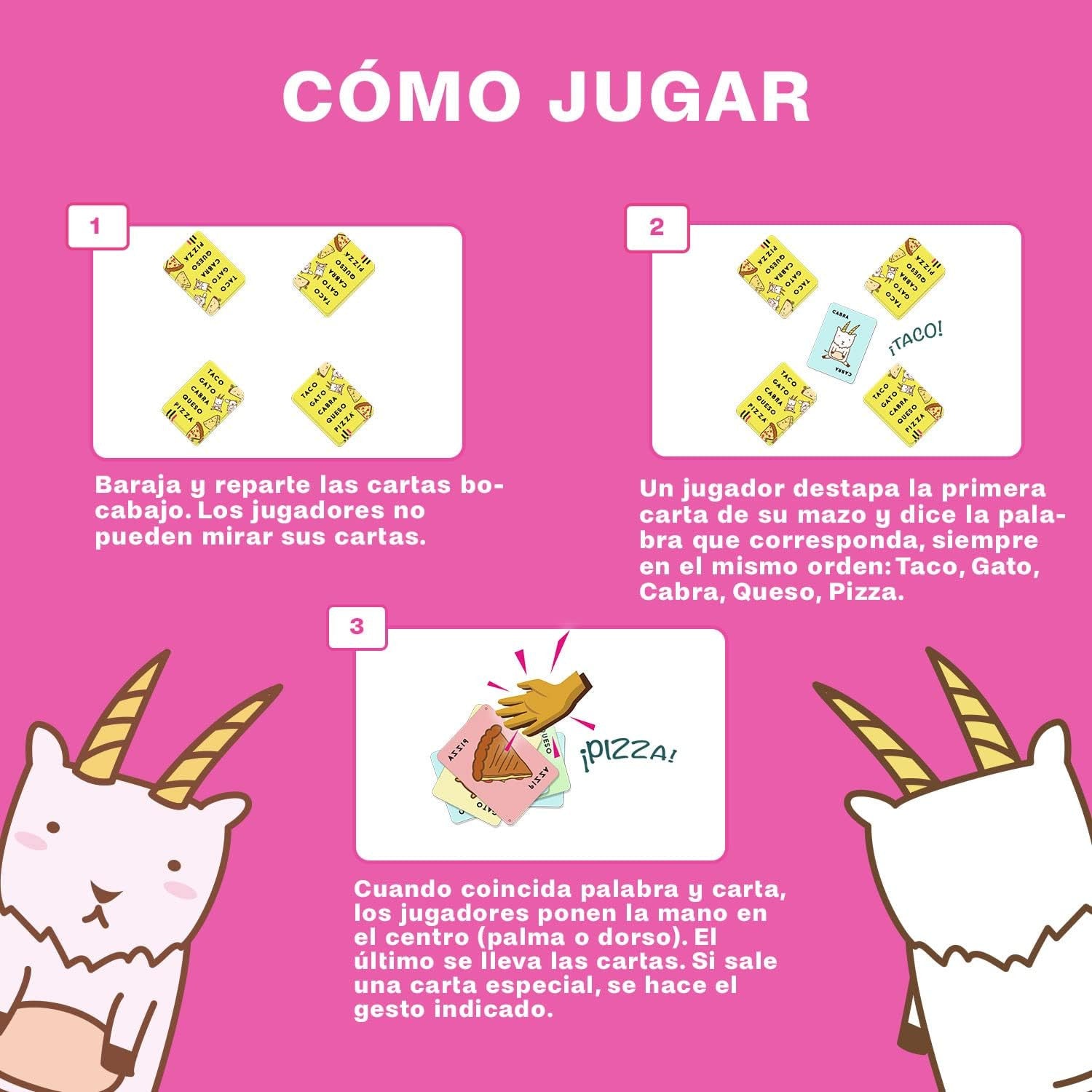 Juego de cartas Taco , vuelta , cabra , queso , pizza - Ludilo 803303