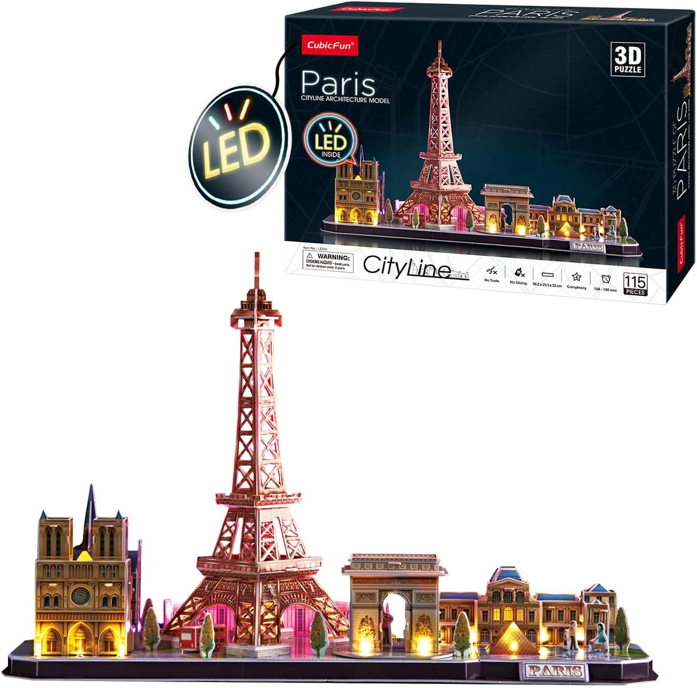 Puzzle 3D París LED CityLine - WorldBrands L525H