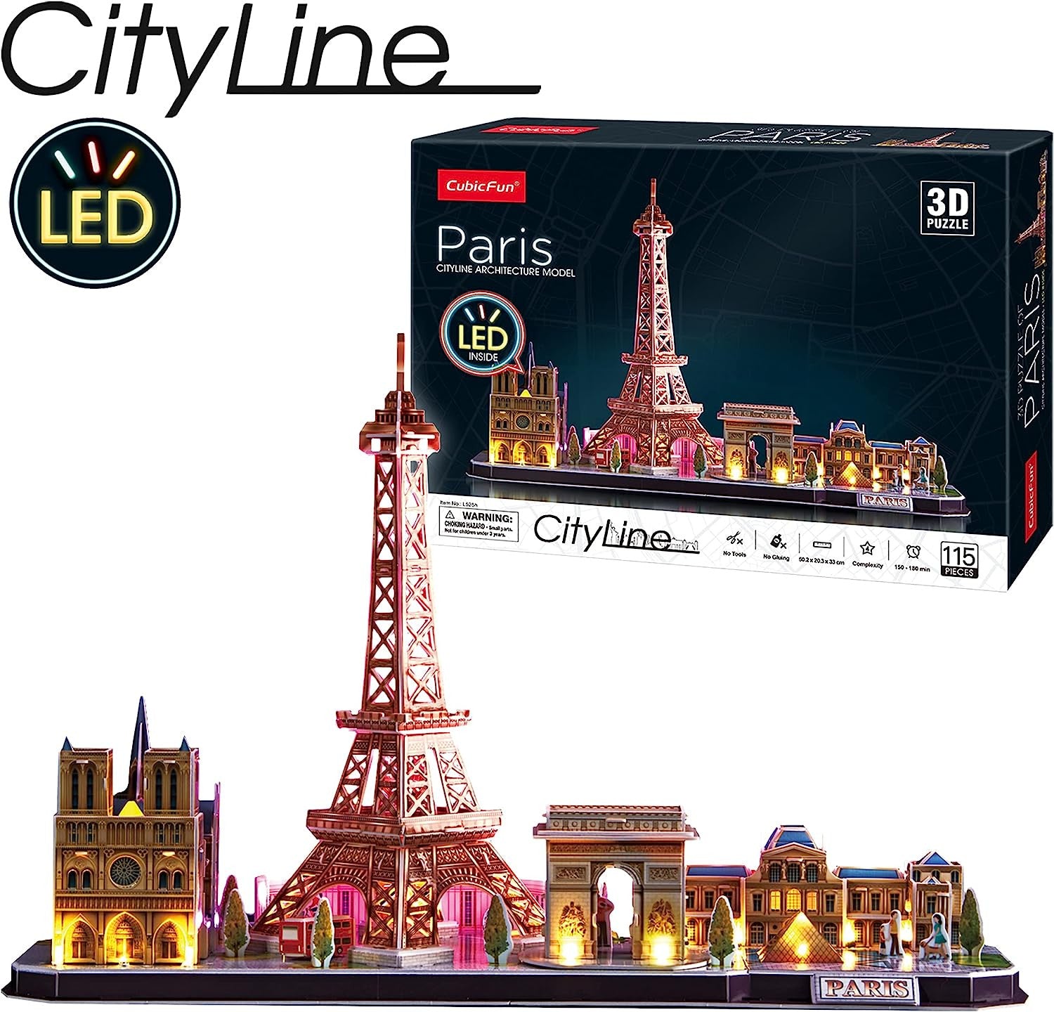 Puzzle 3D París LED CityLine - WorldBrands L525H