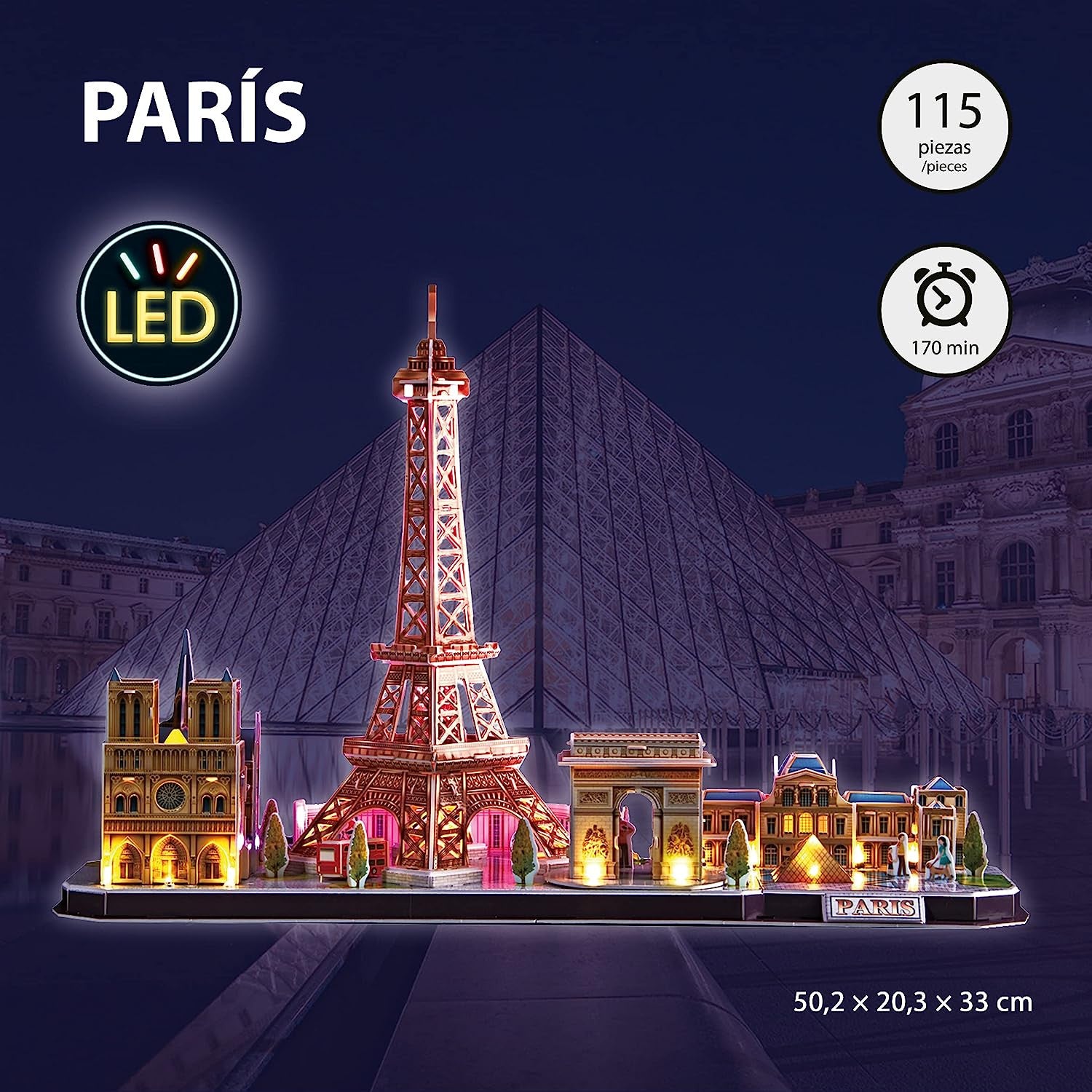 Puzzle 3D París LED CityLine - WorldBrands L525H