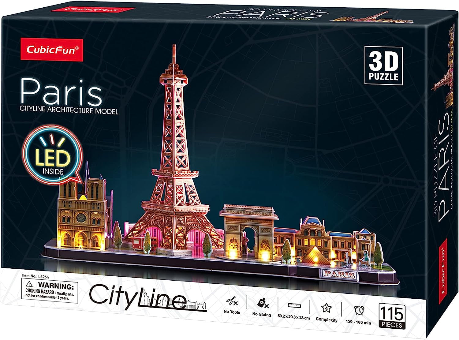 Puzzle 3D París LED CityLine - WorldBrands L525H