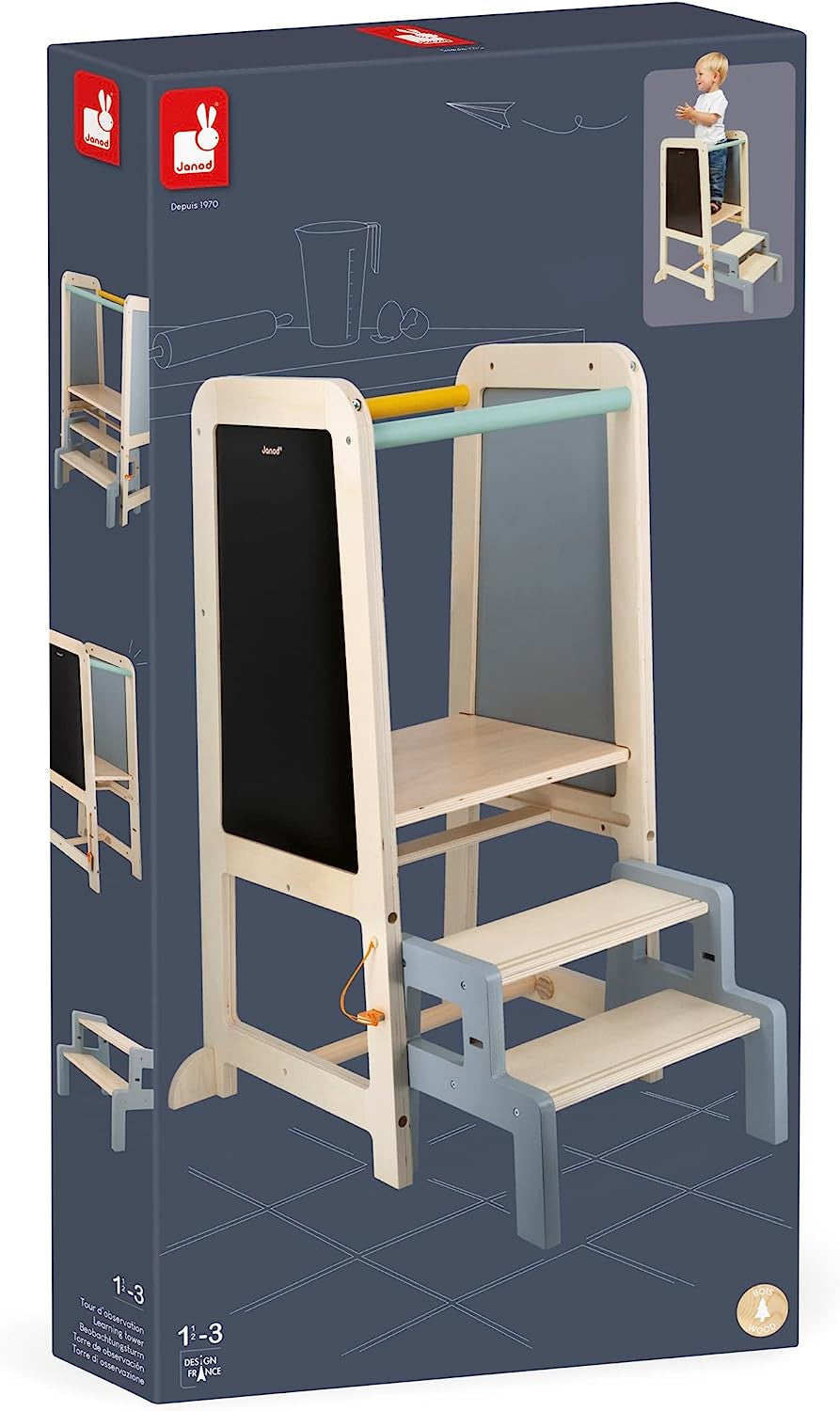 Torre de Observación de madera , Alzador infantil , Peldaños - Janod J09640