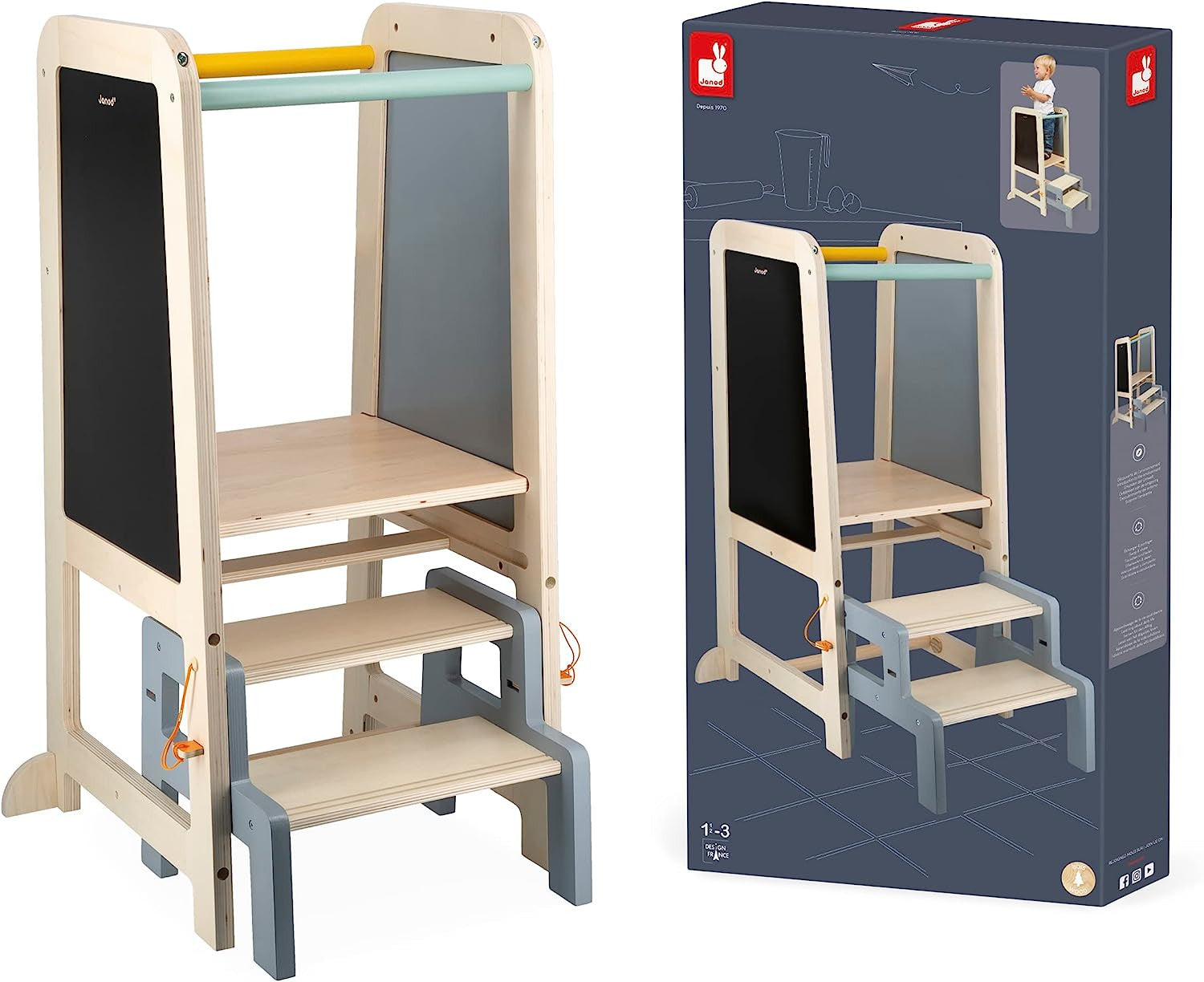 Torre de Observación de madera , Alzador infantil , Peldaños - Janod J09640