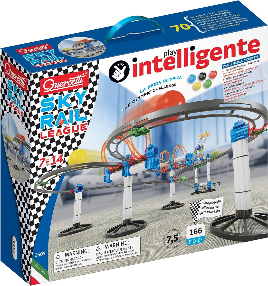 Pista para canicas Sky Rail League - Quercetti 6605