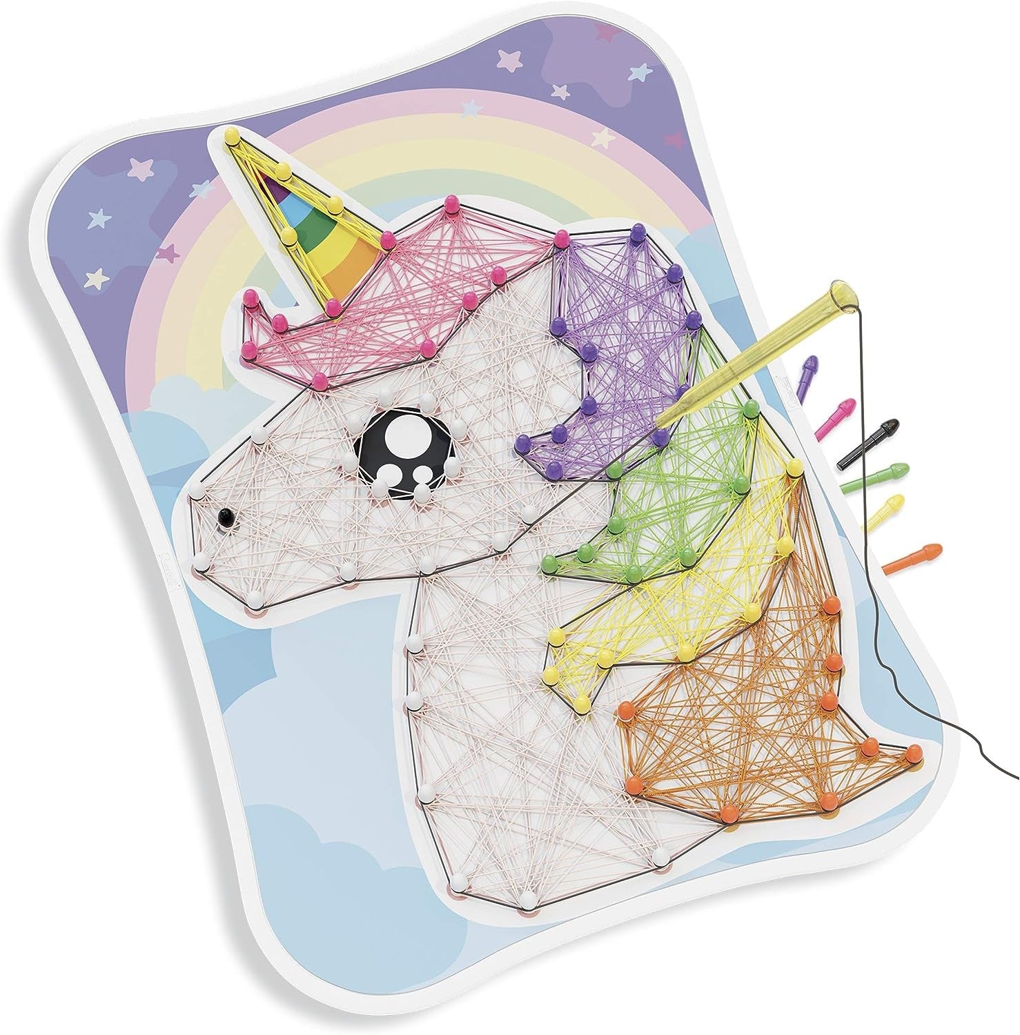 Juego de manualidades dibuja con Clavos e Hilo de coser String Art - Quercetti 2840