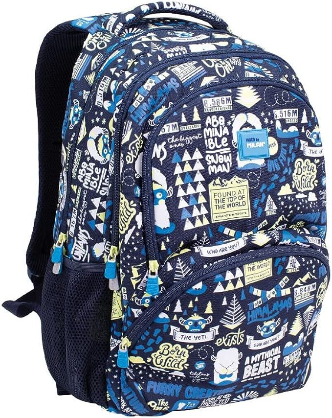 Mochila escolar 4 cremalleras 25l The Yety Azul Marino - Milan