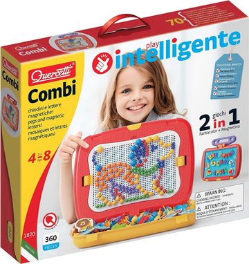 Estuche multifunción para crear mosaicos y pizarra magnética Combi - Quercetti 1820