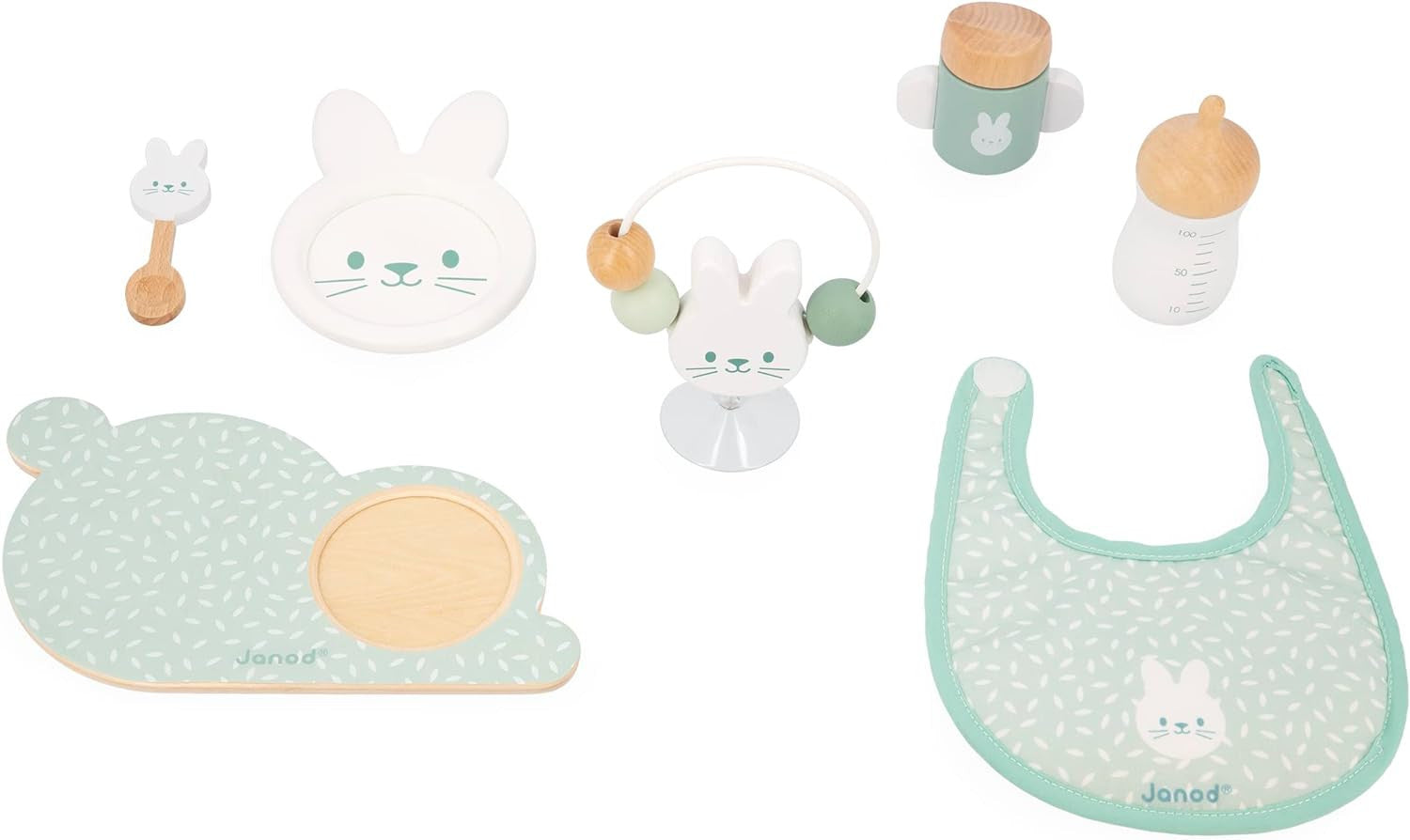 Accesorios para muñeco Comida y Babero Zen - Janod J06629