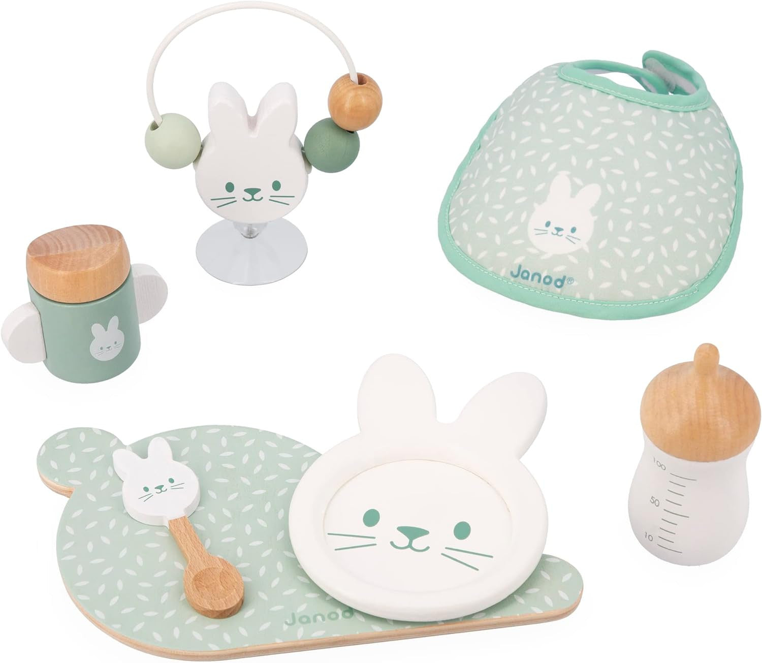 Accesorios para muñeco Comida y Babero Zen - Janod J06629