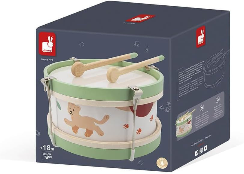 Tambor infantil de madera Sunshine - Janod J07617