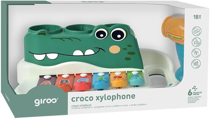 Piano Xilófono Infantil Cocodrilo Giros G157143 – Juguete Musical +18 meses