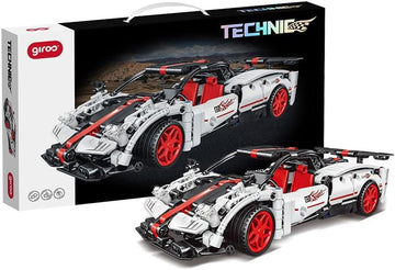 Coche para construir Encajes 8+Technic Racing Car Pullback Blanco 436 pzas - Giros G157372