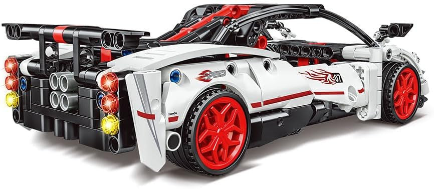 Coche para construir Encajes 8+Technic Racing Car Pullback Blanco 436 pzas - Giros G157372