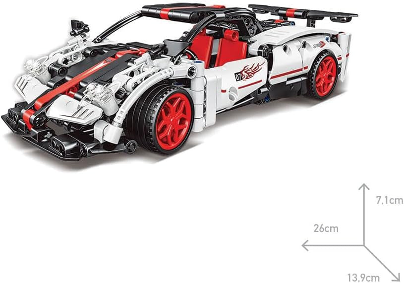 Coche para construir Encajes 8+Technic Racing Car Pullback Blanco 436 pzas - Giros G157372