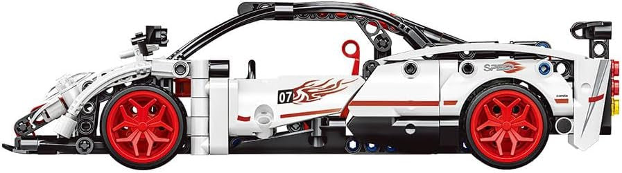 Coche para construir Encajes 8+Technic Racing Car Pullback Blanco 436 pzas - Giros G157372