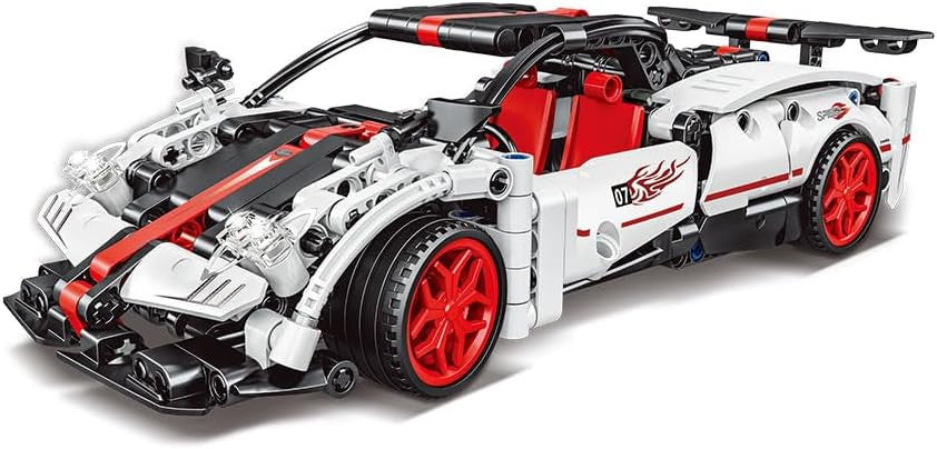 Coche para construir Encajes 8+Technic Racing Car Pullback Blanco 436 pzas - Giros G157372