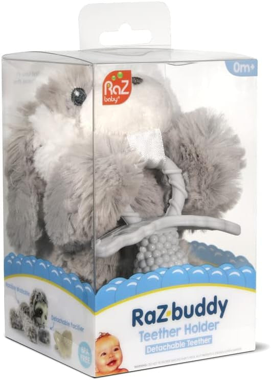 Porta Chupete Mordedor Perrito Gris RaZbuddy - RazBaby 909PP