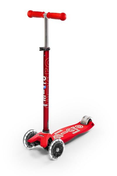 Patinete maxi deluxe, luces led,niños 5-12 años,color Rojo - Micro MMD068