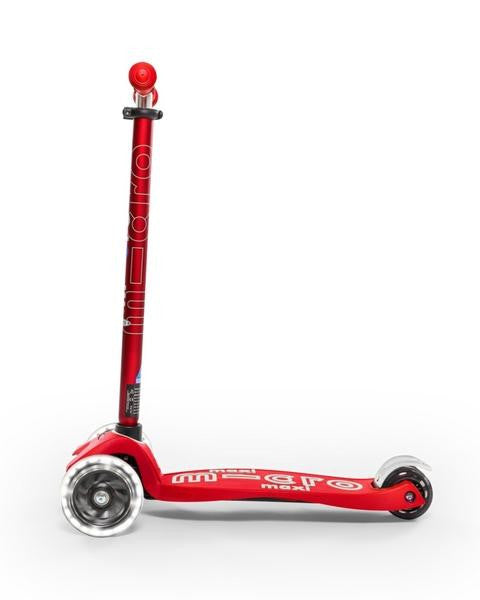 Patinete maxi deluxe, luces led,niños 5-12 años,color Rojo - Micro MMD068