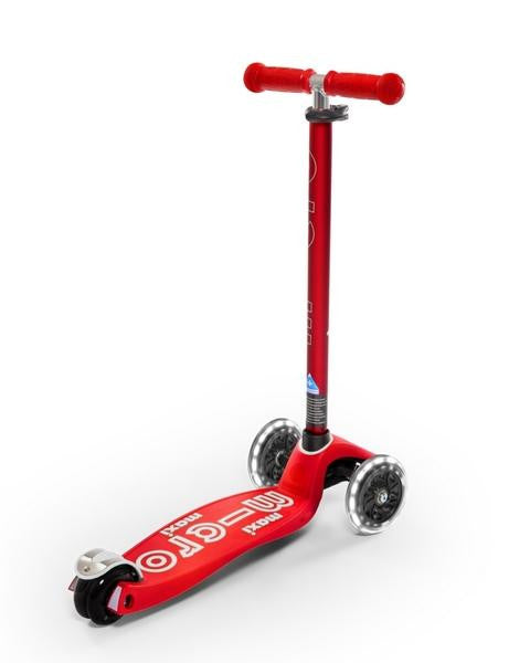 Patinete maxi deluxe, luces led,niños 5-12 años,color Rojo - Micro MMD068