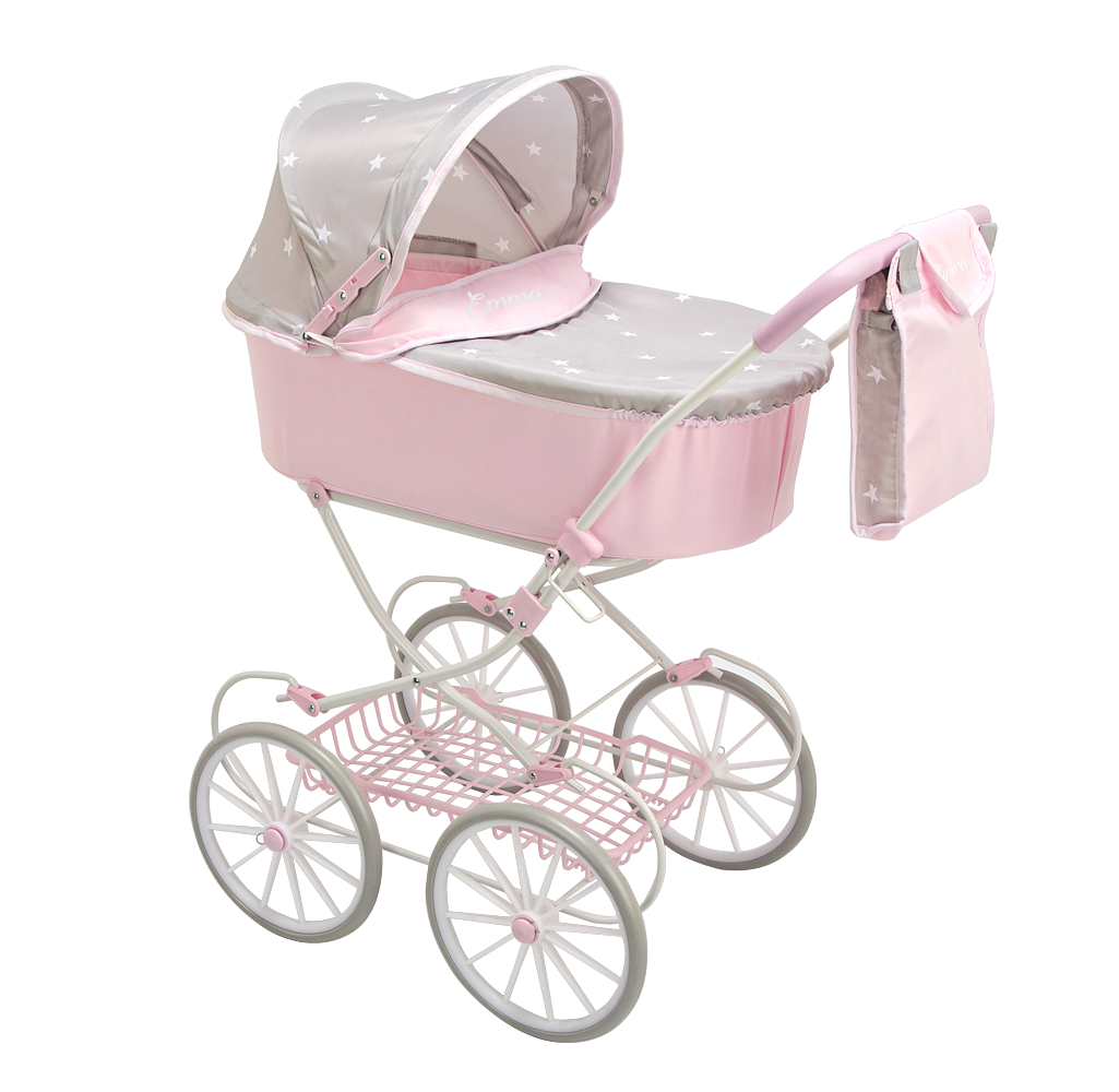 Carricoche para muñecas con Capota y Bolso Emma - Arias 40620