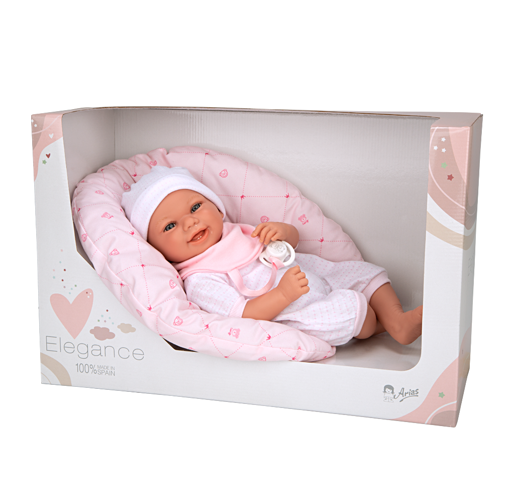Caja del muñeco Colin con peso real Arias 60596 con ventana transparente y presentacion de regalo