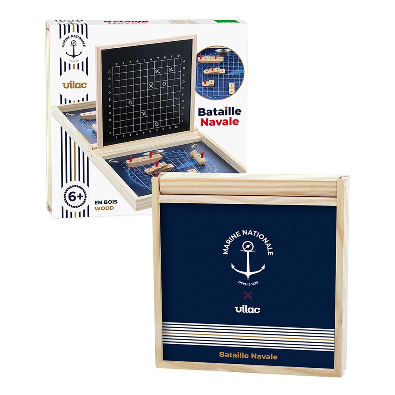 Juego de mesa educativo Hundir La Flota Armada Francesa- Vilac 9307