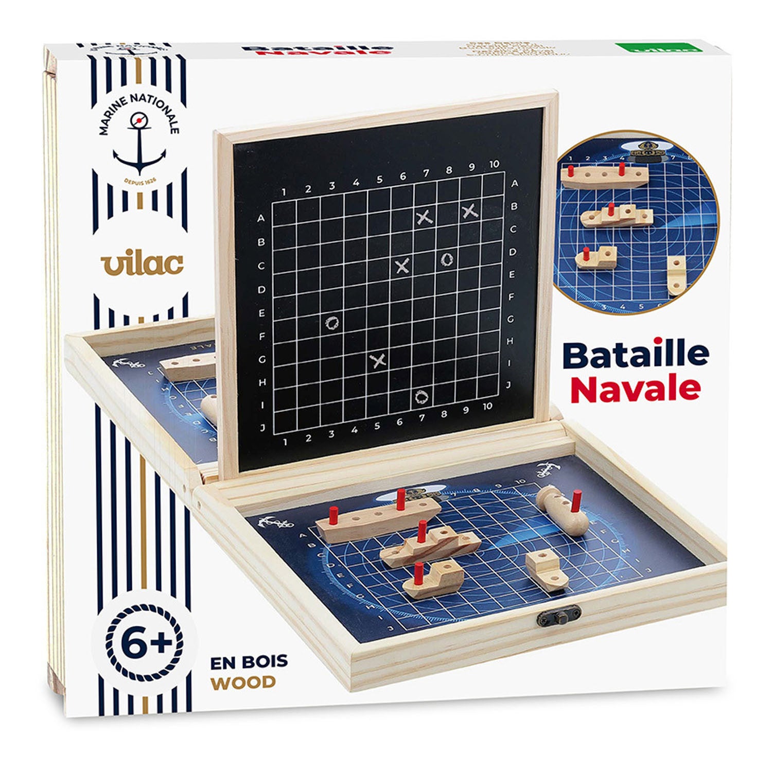 Juego de mesa educativo Hundir La Flota Armada Francesa- Vilac 9307