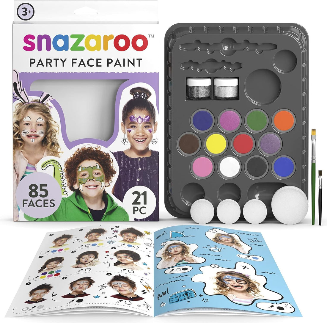 Pintura acrílica set de maquillaje de fiesta,carnaval,ocasion especial - Snazaroo 6129451, recibelo en 24-48h