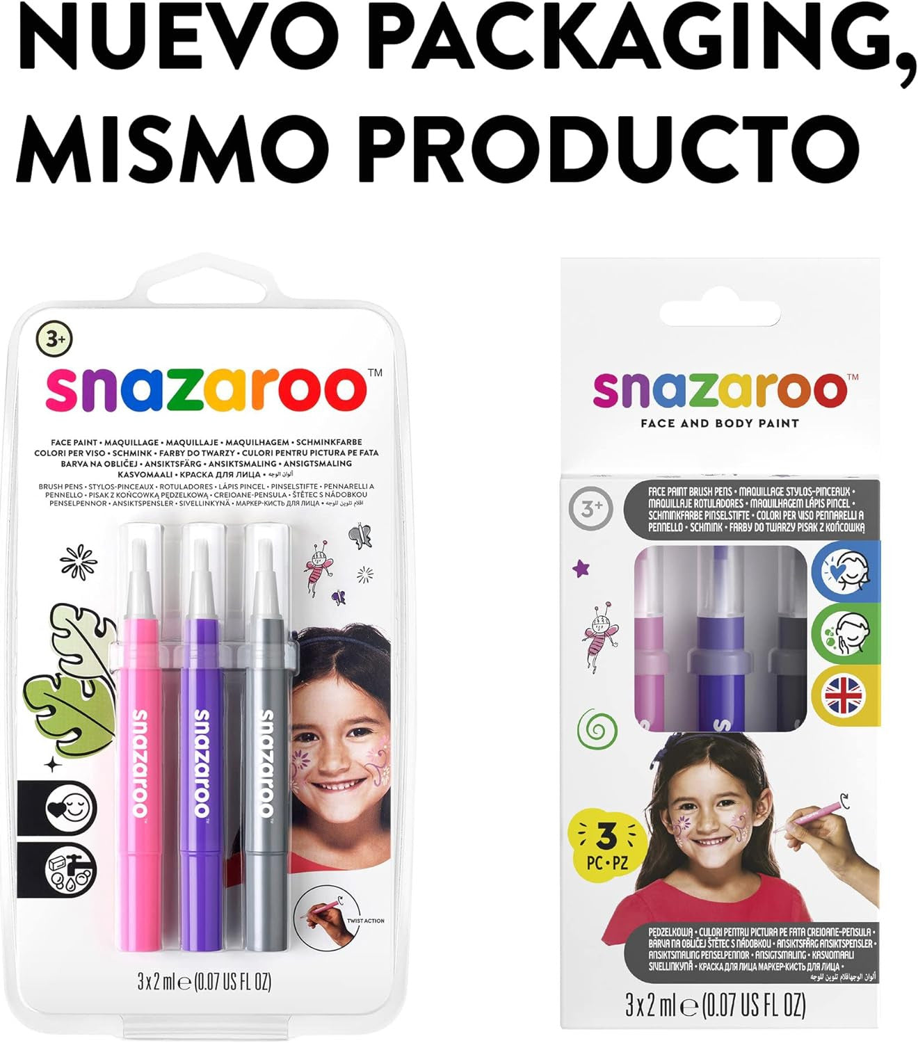 Set de 3 rotuladores de Maquillaje de Fantasía corporal - Snazaroo