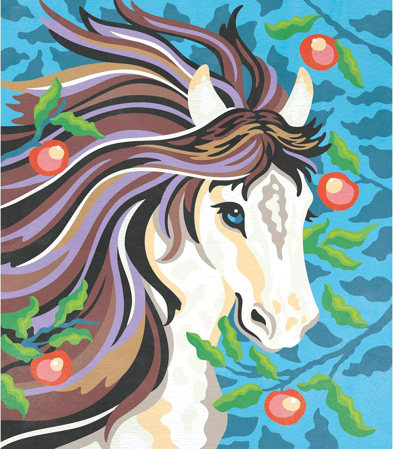 Juego de manualidades Pintura por números Acuarela Caballos - J07953