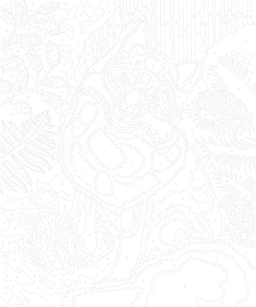 Juego de manualidades Pintura por números Acuarela Animales del Bosque - J07983