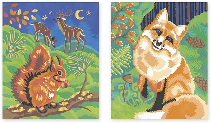 Juego de manualidades Pintura por números Acuarela Animales del Bosque - J07983
