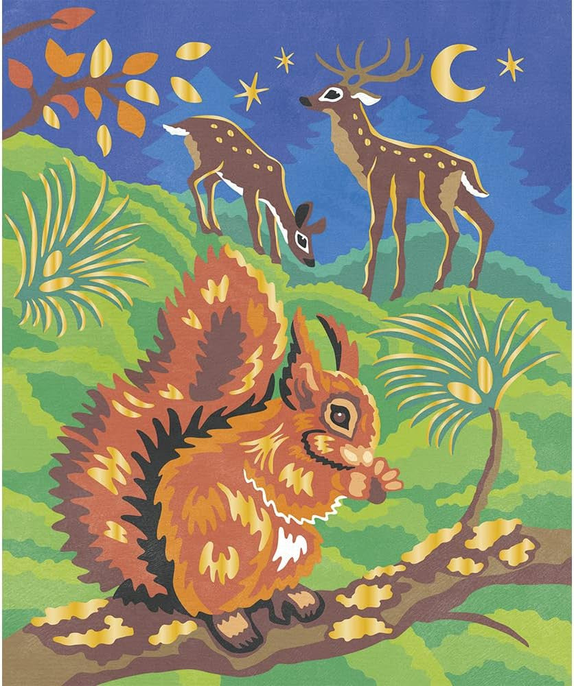 Juego de manualidades Pintura por números Acuarela Animales del Bosque - J07983