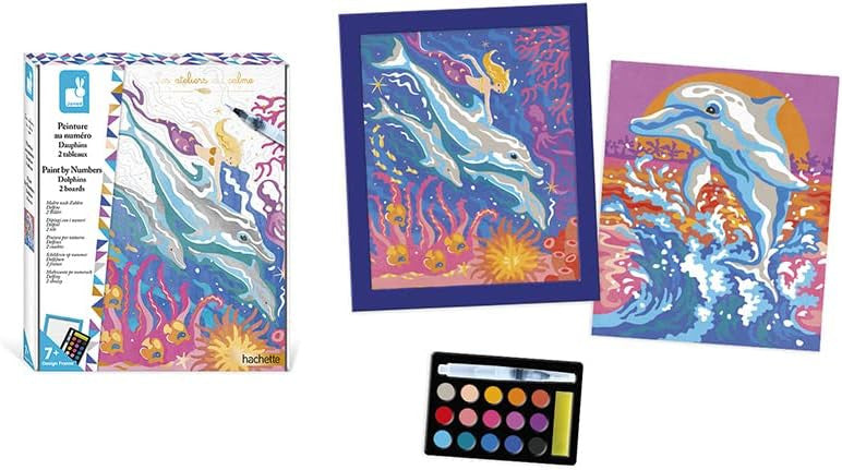 Juego de manualidades Pintura por números con Acuarela Delfines - J07981