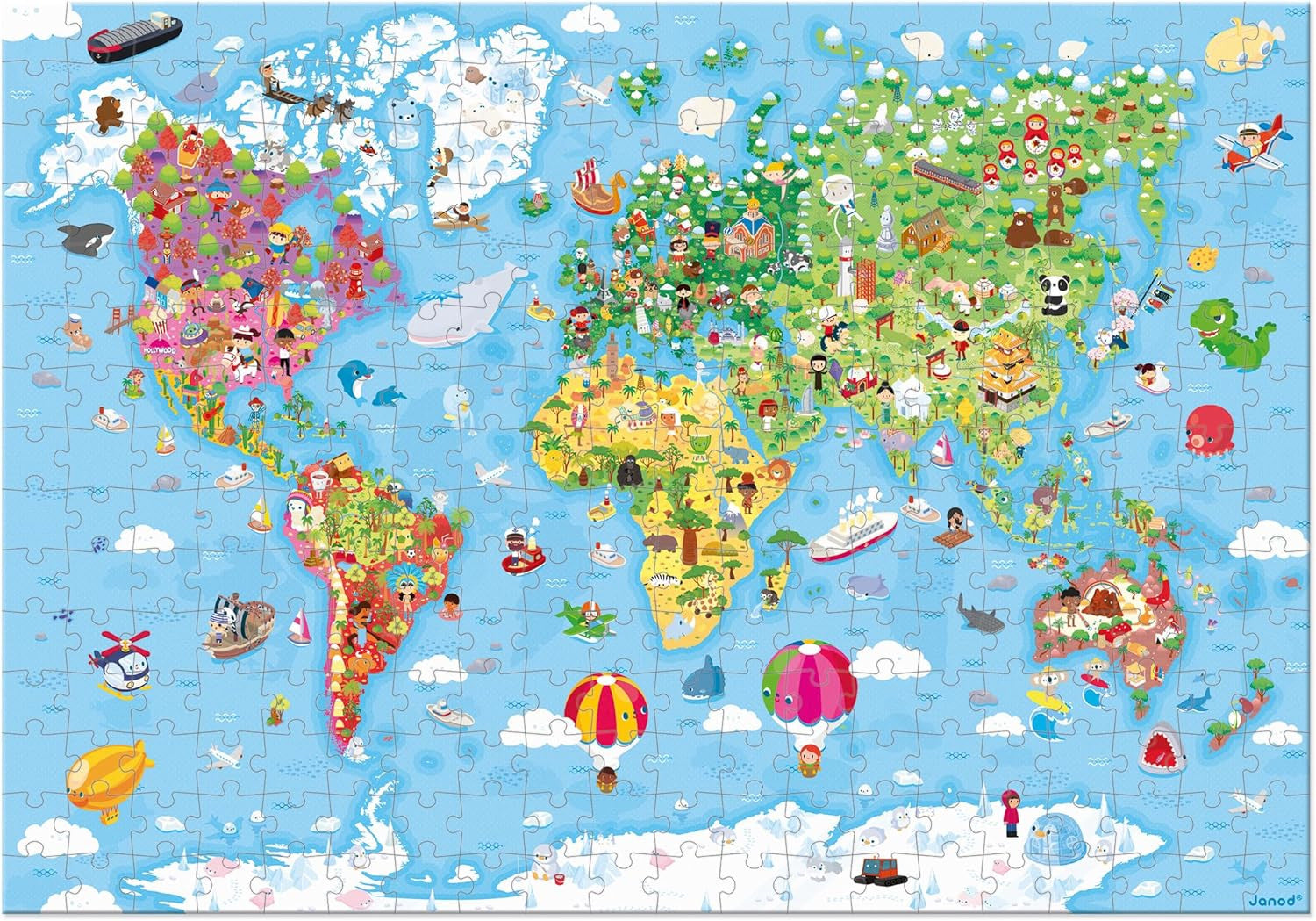 Puzzle Gigante del Mundo 300 piezas - Janod J02549