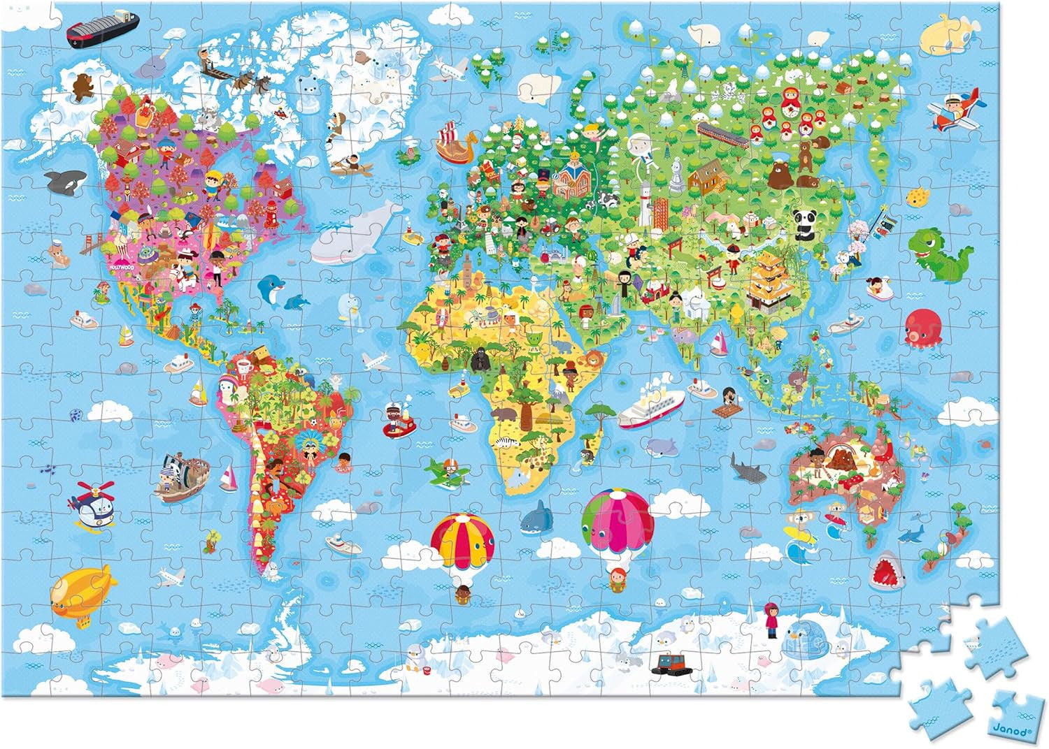 Puzzle Gigante del Mundo 300 piezas - Janod J02549