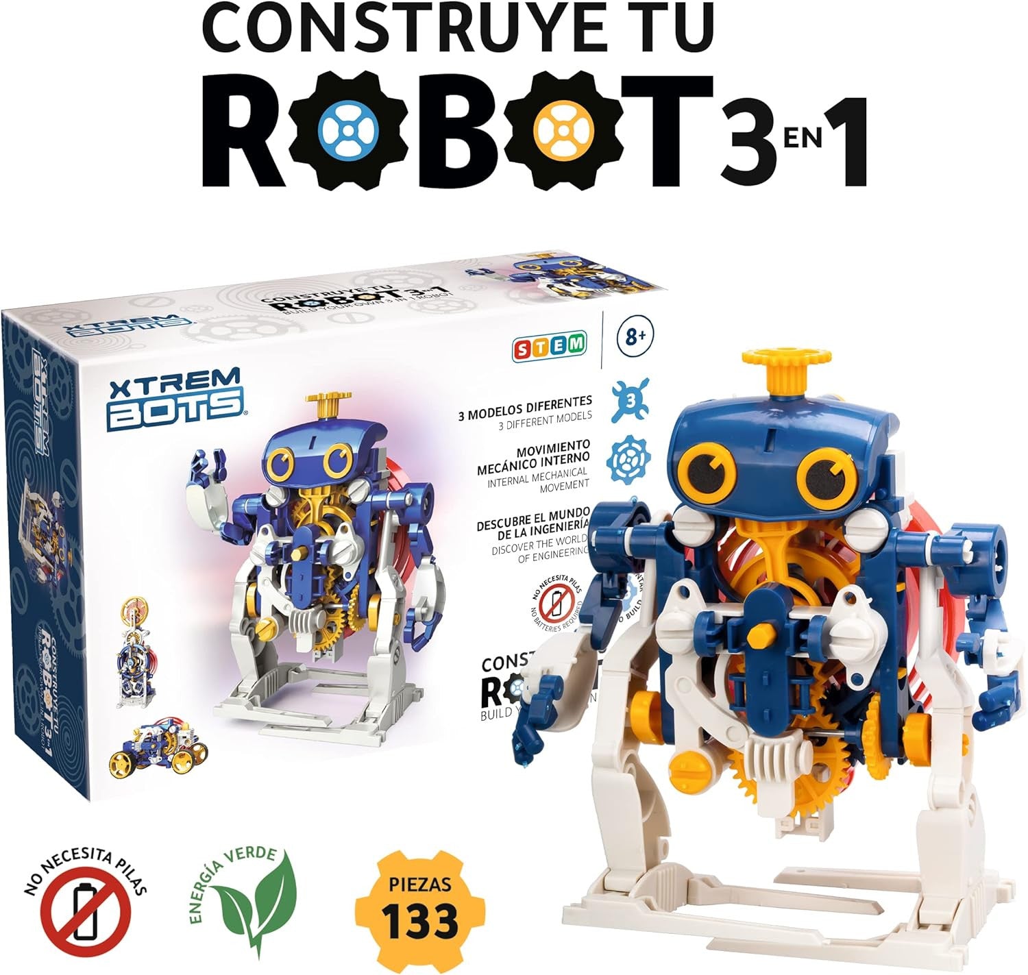 Robot para construir 3 en 1 - Xtrem Bots - World Brands XT380326