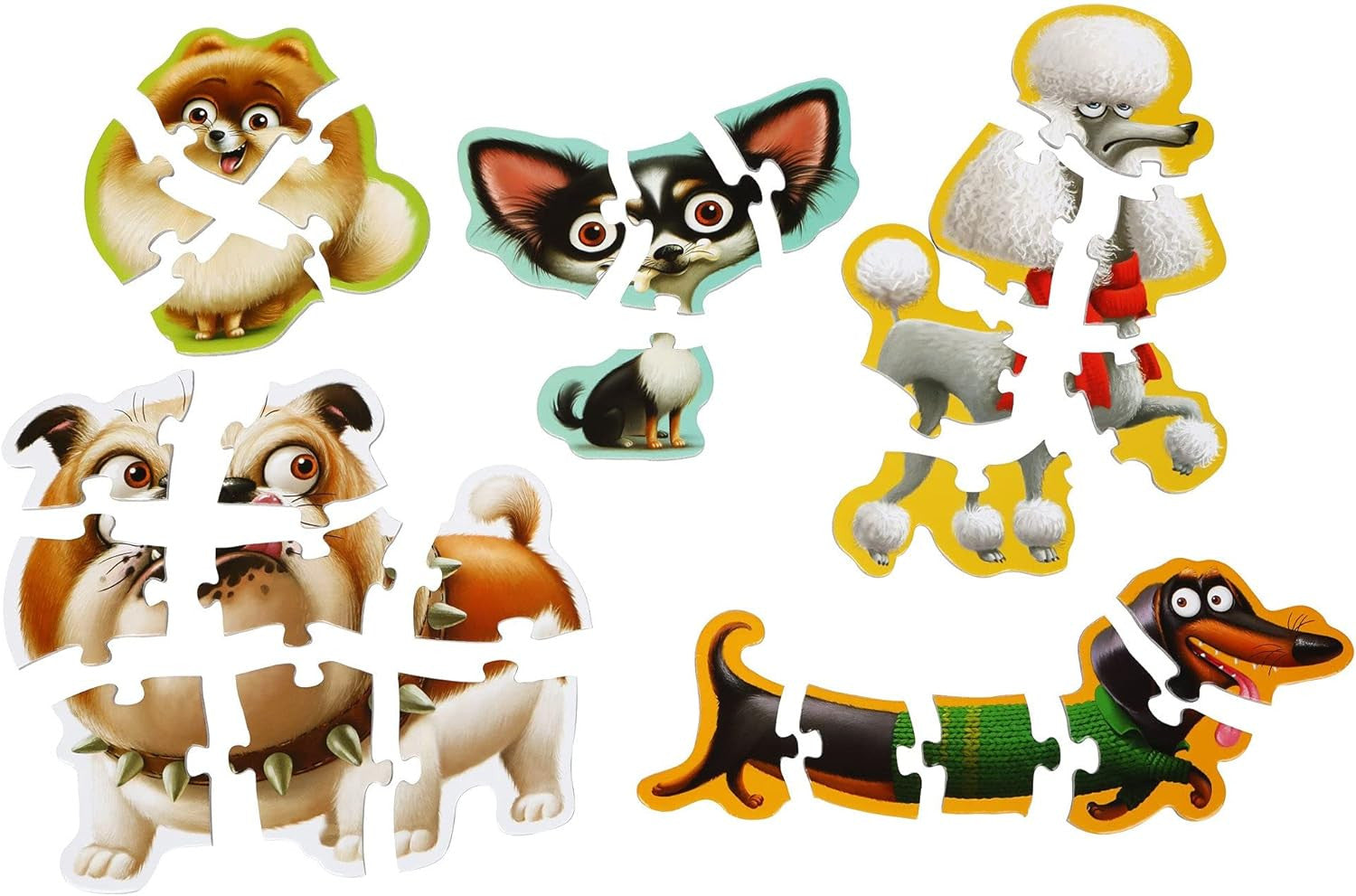 Puzzles 5 en 1 Perros - Cubika 14248