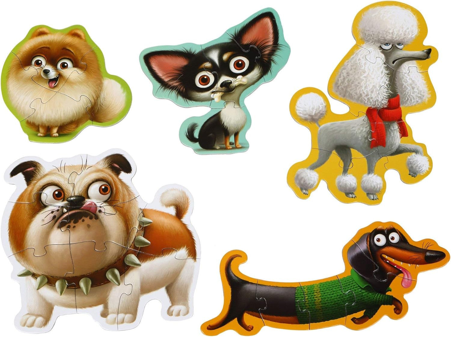 Puzzles 5 en 1 Perros - Cubika 14248