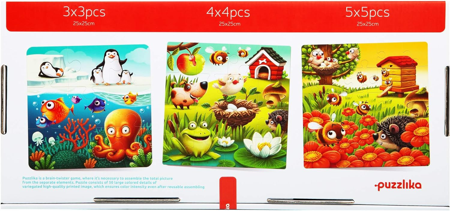 Puzzles 3 en 1 animales favoritos - cubika 12985