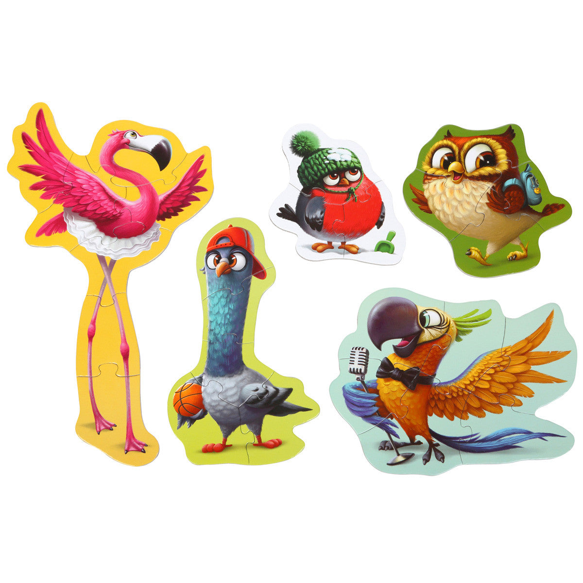 Puzzles Infantiles 5 en 1 "Birds" - Cubika 14255