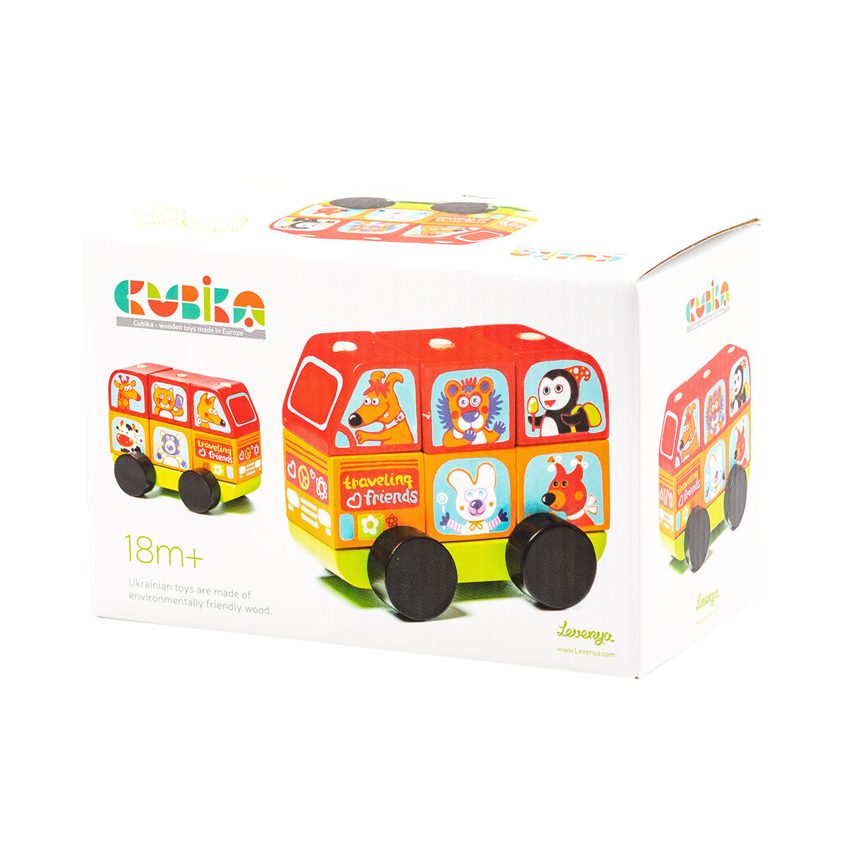 Juguete de madera Autobús Animales Felices - Cubika 13197